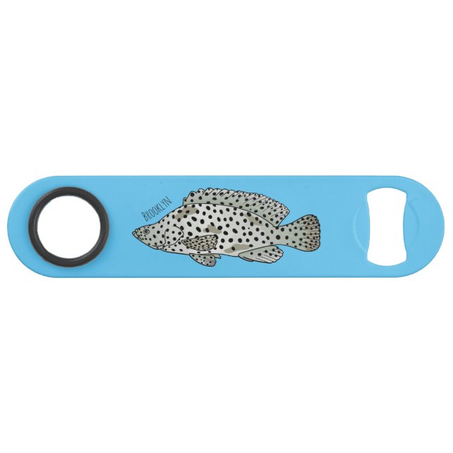 Humpback grouper fish cartoon illustration (Front (Horizontal))