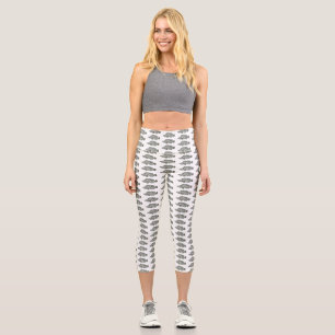 Humpback grouper fish cartoon illustration capri leggings