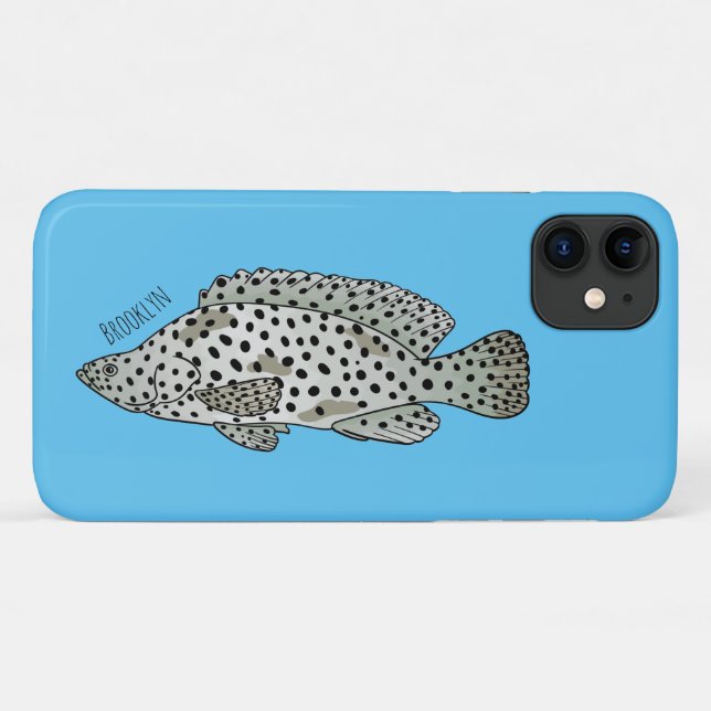 Humpback grouper fish cartoon illustration Case-Mate iPhone case (Back (Horizontal))