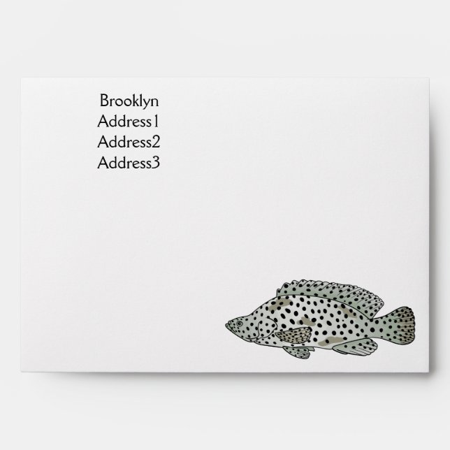 Humpback grouper fish cartoon illustration  envelope (Front)