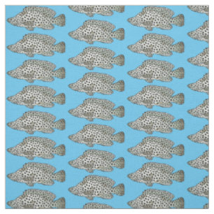 Humpback grouper fish cartoon illustration fabric