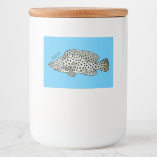 Humpback grouper fish cartoon illustration food label