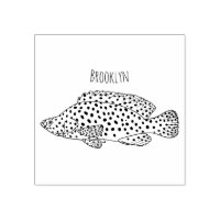 Humpback grouper fish cartoon illustration