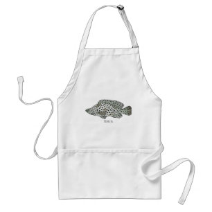 Humpback grouper fish cartoon illustration standard apron