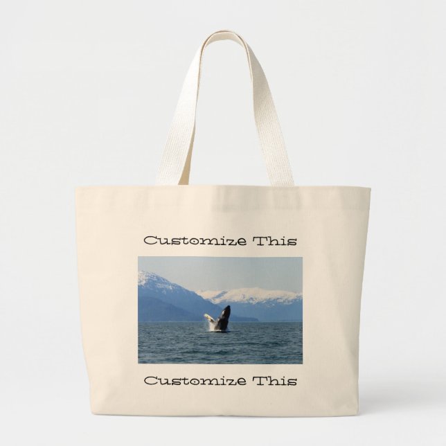 Humpback on the Surface; Customisable Large Tote Bag (Front)