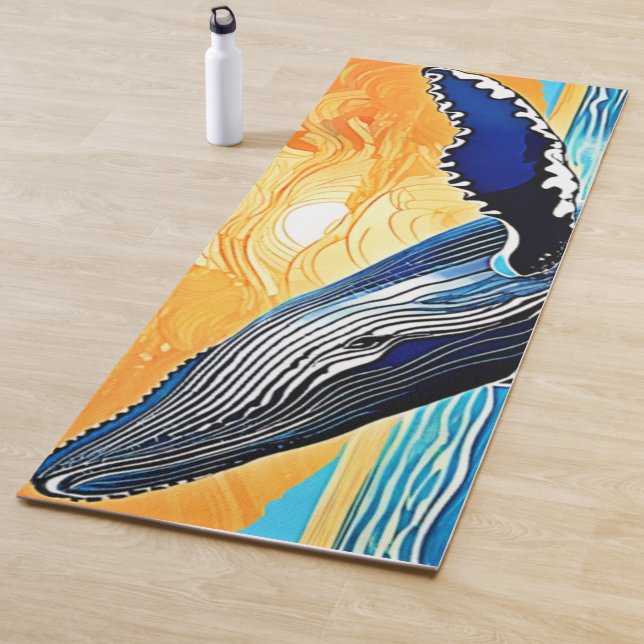 Humpback Sunset Leap Art Yoga Mat (In Situ)
