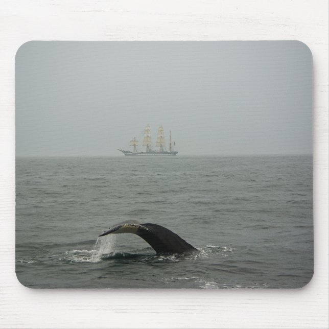 Humpback Whale and Tall Ship 2 Mousepad (Front)