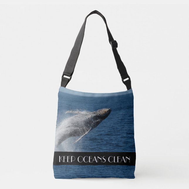 Humpback Whale Breaching Near Maui: Crossbody Bag (Front)