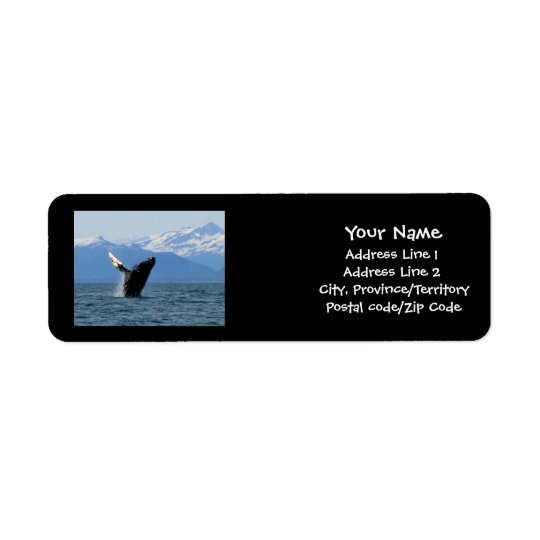 Humpback Whale Breaching Return Address Label