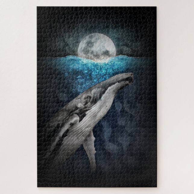 Humpback Whale By Moonlight Jigsaw Puzzle (Vertical)