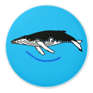 Humpback whale - ceramic knob