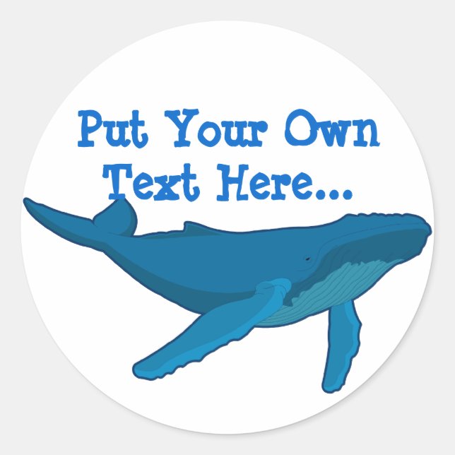 Humpback Whale Classic Round Sticker (Front)