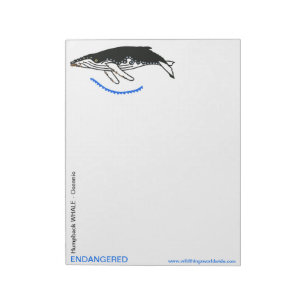Humpback WHALE - Endangered animal - Notepad