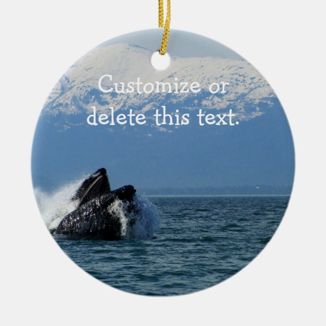 Humpback Whale Head; Customisable Ceramic Ornament (Front)