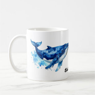 Humpback Whale Hope Timmy in Watercolor Coffee Mug