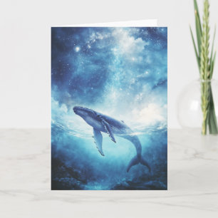 Humpback Whale in Starlit Waters Card