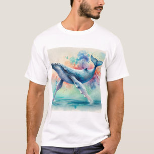 Humpback Whale Majesty 170924AREF119 - Watercolor T-Shirt