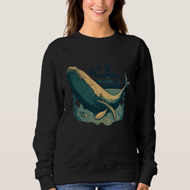Humpback Whale Marine Conservation Ocean Environme Sweatshirt (Front)