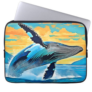 Humpback Whale Ocean Freedom Jump Design Laptop Sleeve