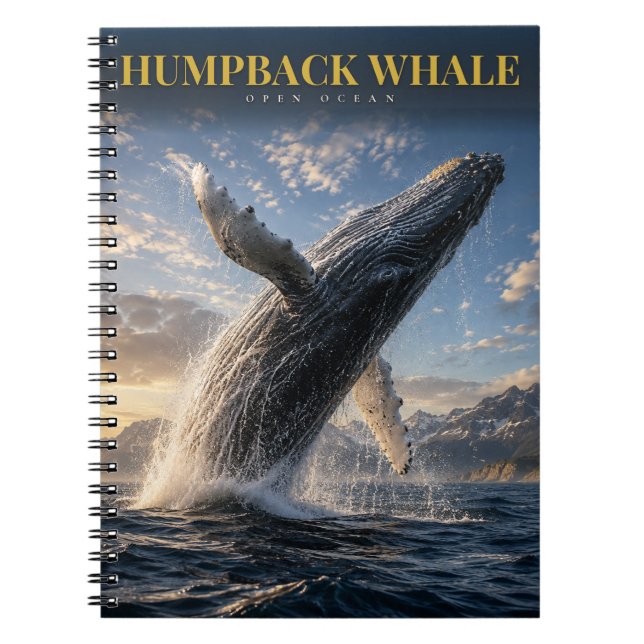 Humpback Whale Open Ocean ANIMALS Notebook (Front)