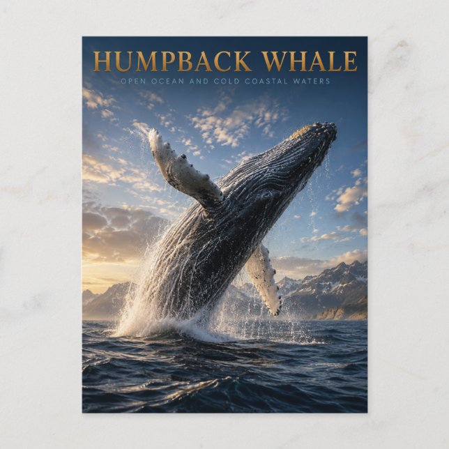 Humpback Whale Open Ocean ANIMALS Postcard (Front)