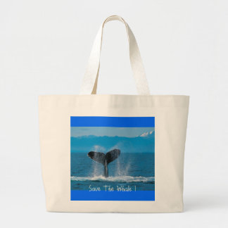 Humpback Whale, Save The Whale ! Large Tote Bag