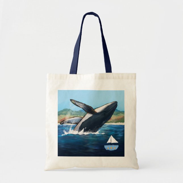 Humpback Whale Scenic Tote Bag (Front)