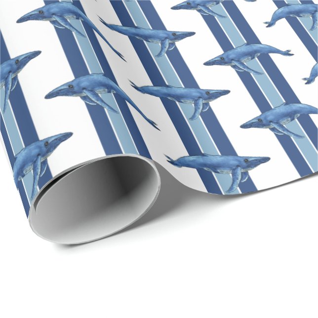Humpback Whale Stripe Wrapping Paper (Roll Corner)