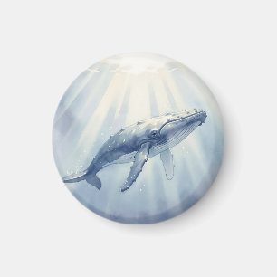 Humpback Whale Watercolor Ocean Magnet