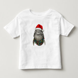 Humpback Whale Wearing Santa Hat with Christmas Toddler T-Shirt