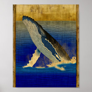 Humpback Whale Woodblock Print