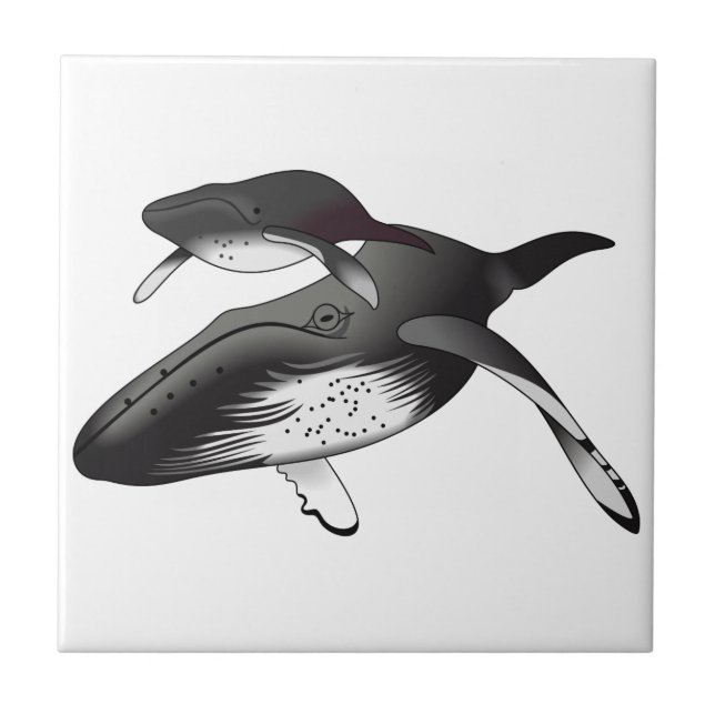 Humpback Whales Ceramic Tile (Front)