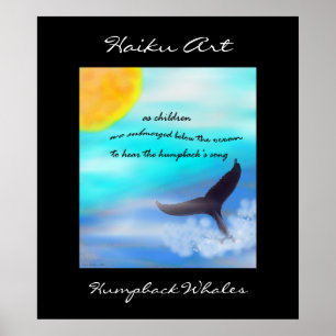 Humpback Whales Haiku Art Print