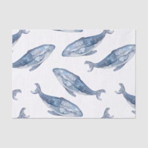 Humpback Whales in Watercolor Tissue Paper