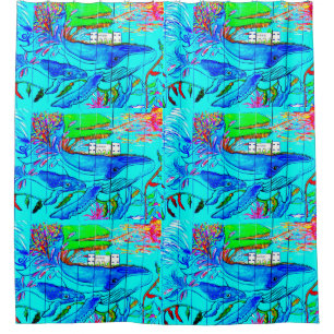 humpback whales shower curtain
