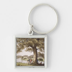 Humphrey Repton surveying with a Theodolite (colou Key Ring