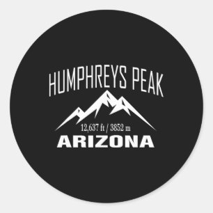 Humphreys Peak Arizona Climbing Summit Club Outdoo Classic Round Sticker