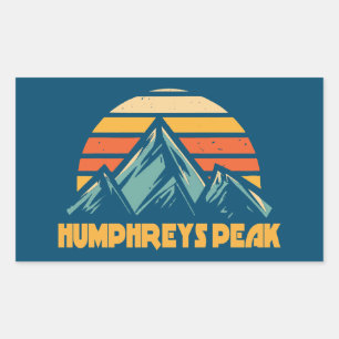 Humphreys Peak Arizona Retro Turquoise Rectangular Sticker