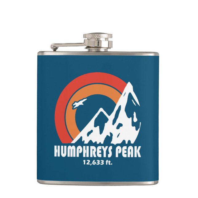 Humphreys Peak Arizona Sun Eagle Hip Flask (Front)