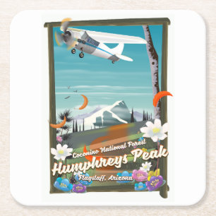 Humphreys Peak,Humphreys Peak,Flagstaff,Arizona Square Paper Coaster