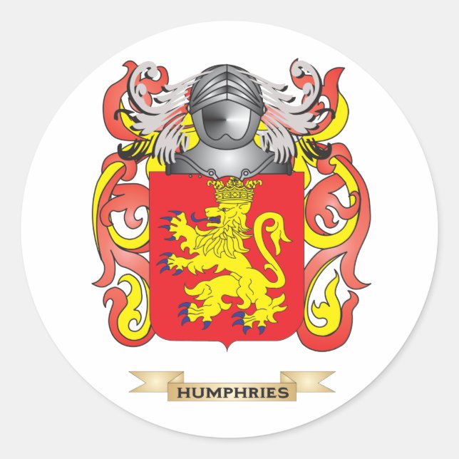 Humphries Coat of Arms (Family Crest) Classic Round Sticker (Front)