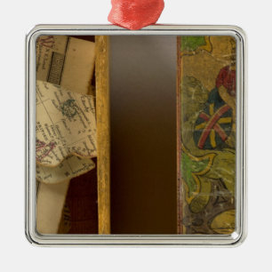 Humphries dissected world map metal ornament