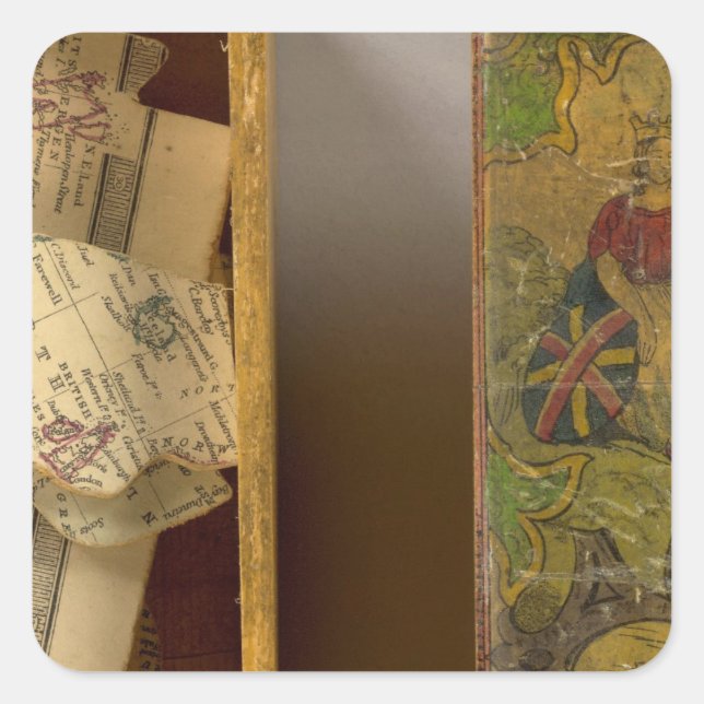 Humphries dissected world map square sticker (Front)