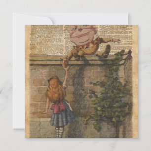 Humpty Dumpty & Alice Vintage Book Illustration