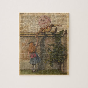 Humpty Dumpty & Alice Vintage Book Illustration Jigsaw Puzzle