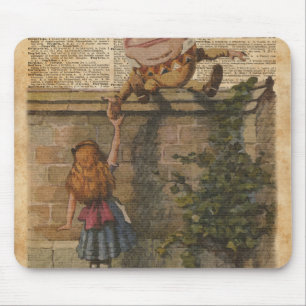 Humpty Dumpty & Alice Vintage Book Illustration Mouse Pad