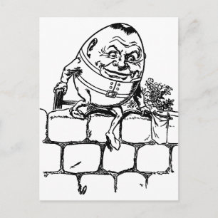 Humpty Dumpty , character hand drawn illustration Postcard
