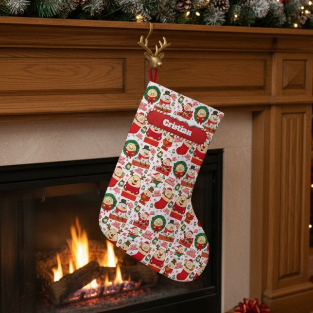 Humpty Dumpty Christmas Cute Custom Large Christmas Stocking (Creator Uploaded)