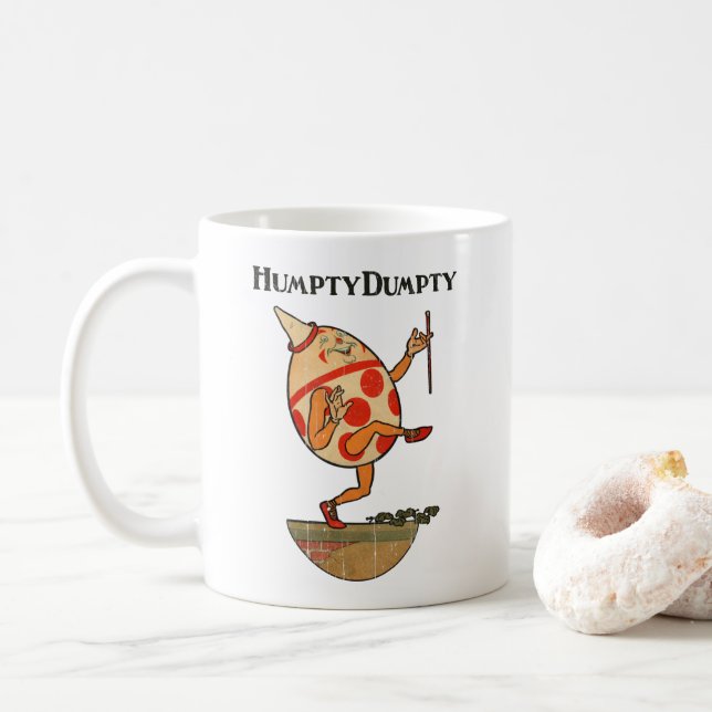 Humpty Dumpty from classic children's book Coffee Mug (With Donut)