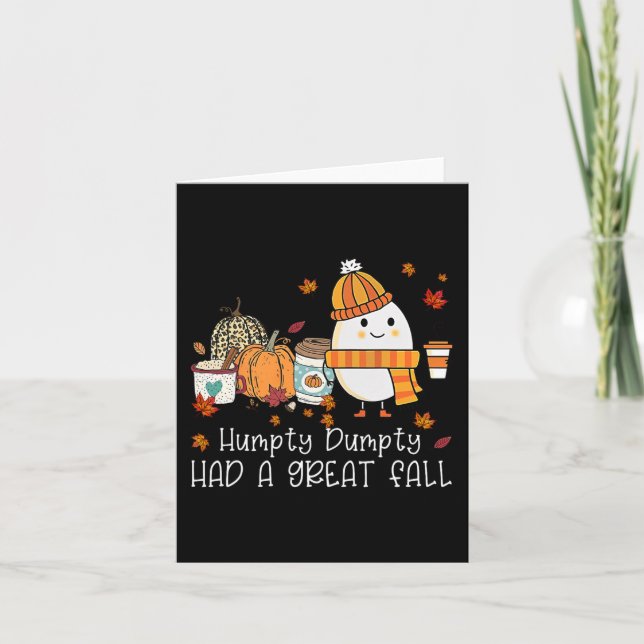 Humpty Dumpty Had A Great Fall Autumn Leaves Thank Card (Front)